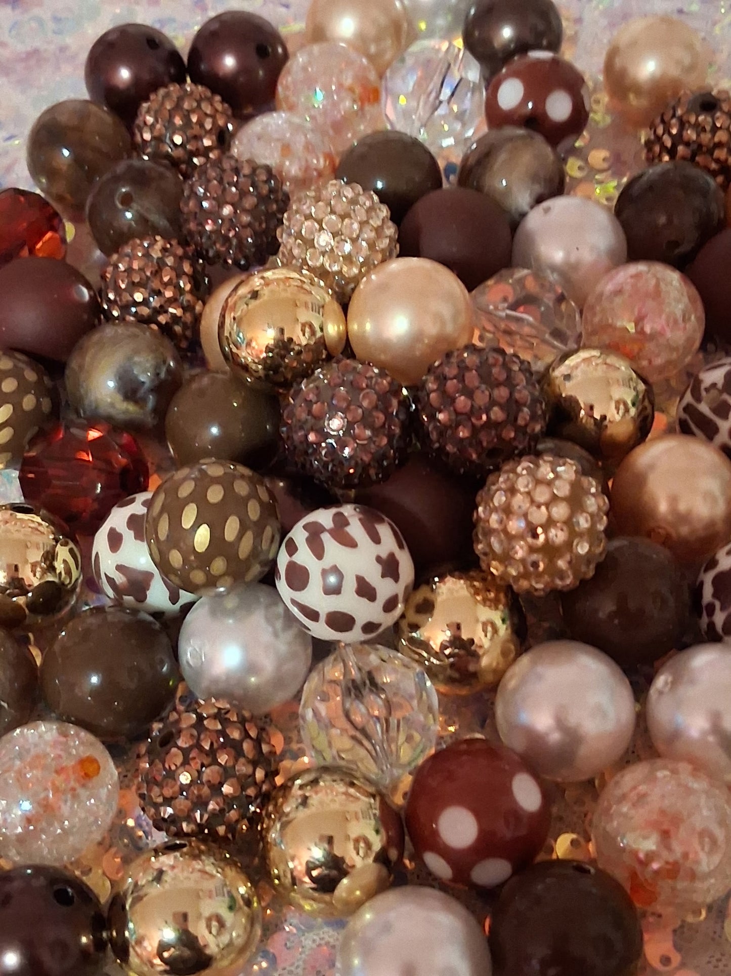 20MM Brown Bead Mix(set of 10)