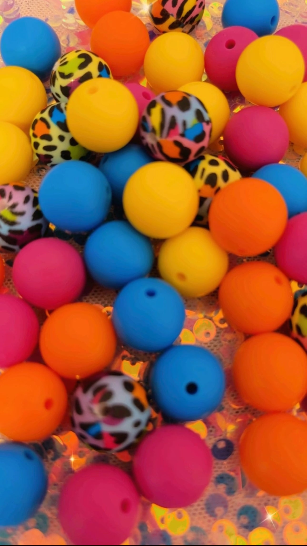 “Vibrant” Round Beads(set of 5)