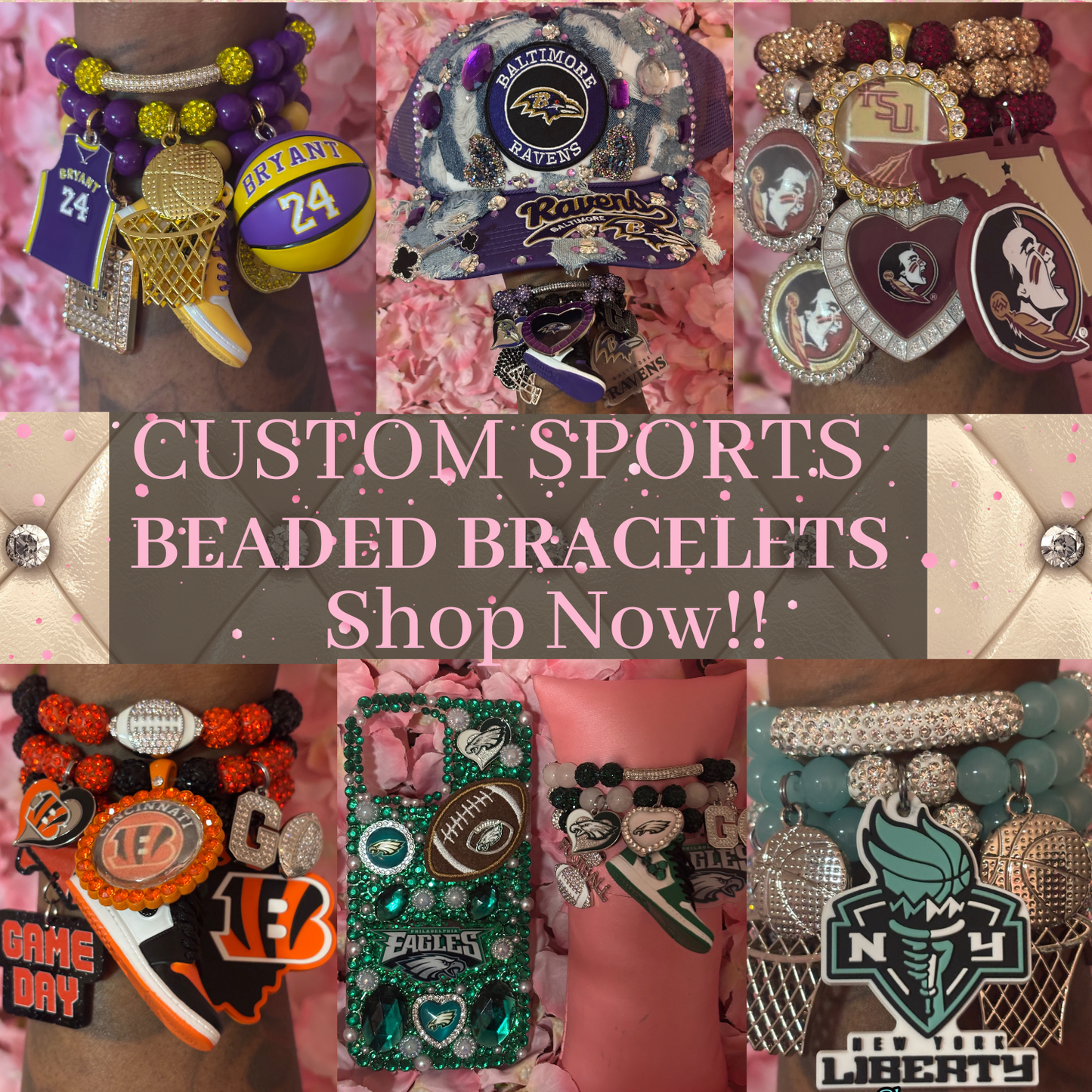 “Custom” Sports Bracelets(Made To Order)