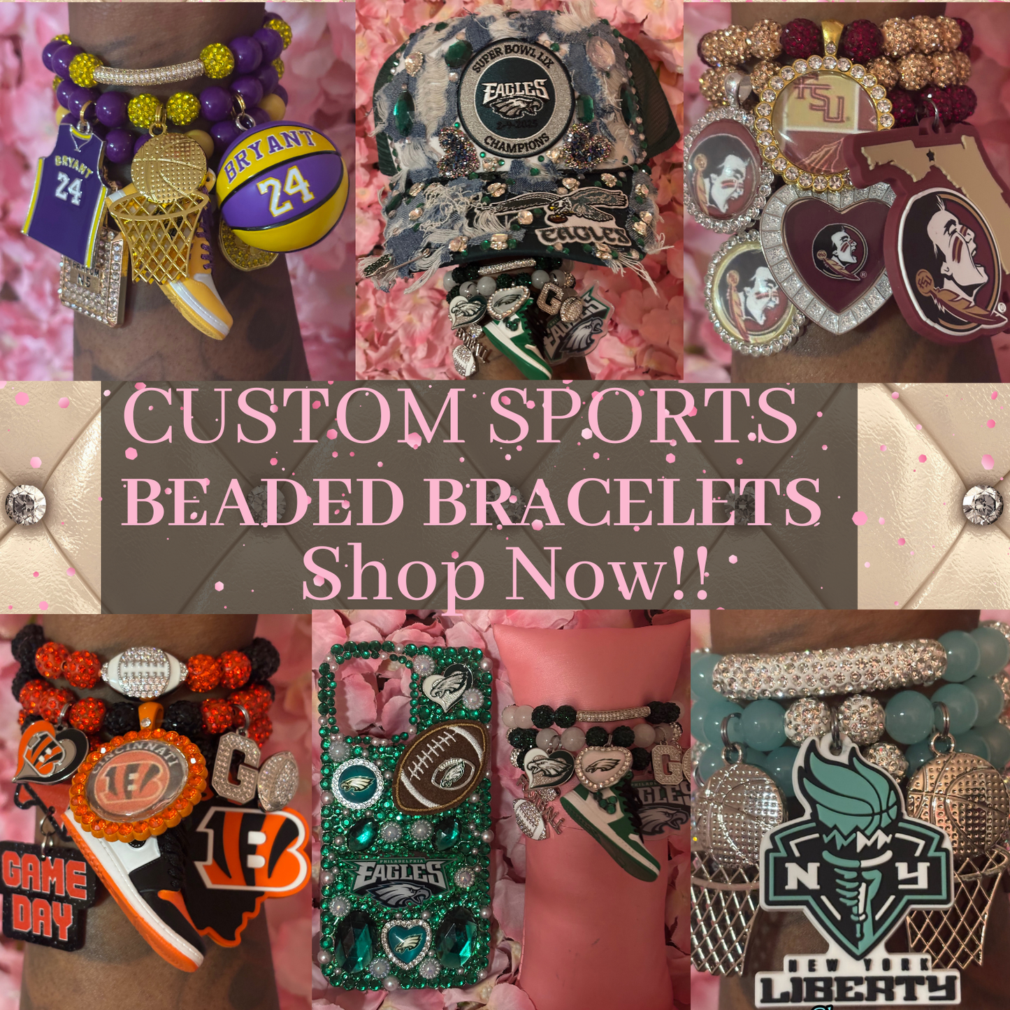 “Custom” Sports Bracelets(Made To Order)