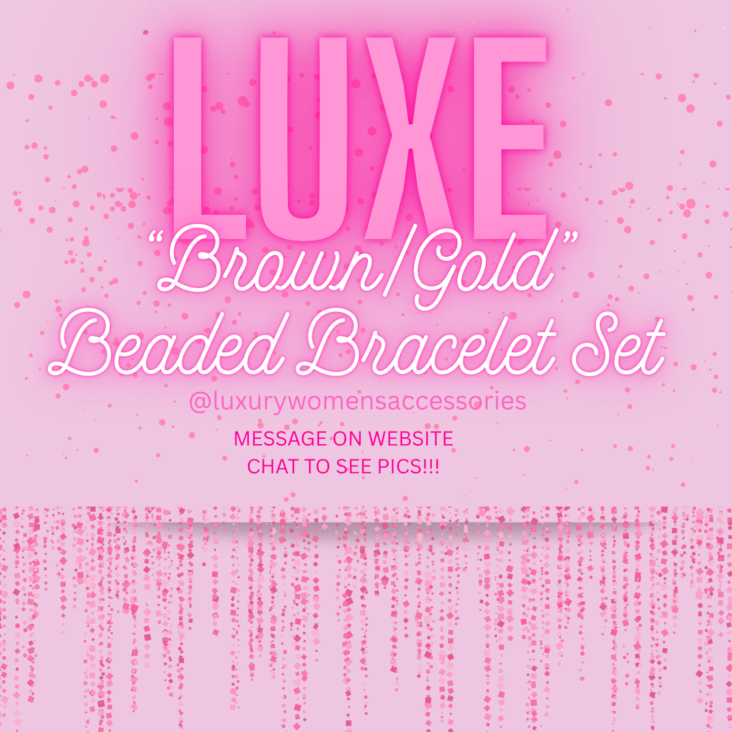 "Luxe" Brown/Gold Beaded Bracelet Set(set of 3)