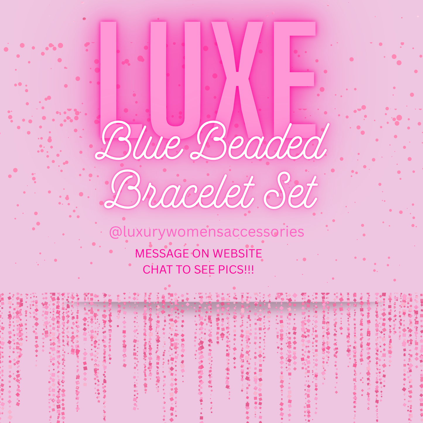 "Luxe" Blue Beaded Bracelet Set(set of 3)