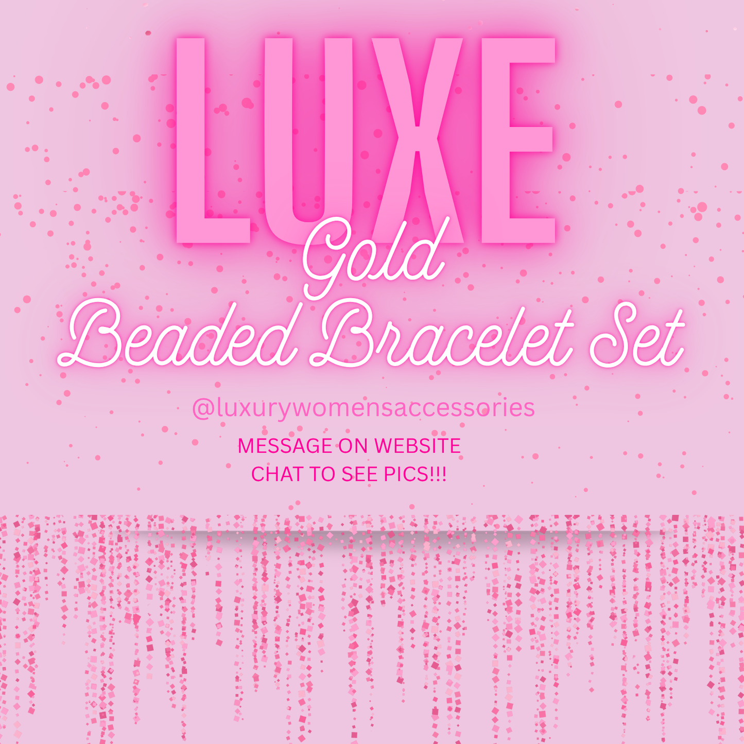 "Luxe" Gold Beaded Bracelet Set(set of 3)