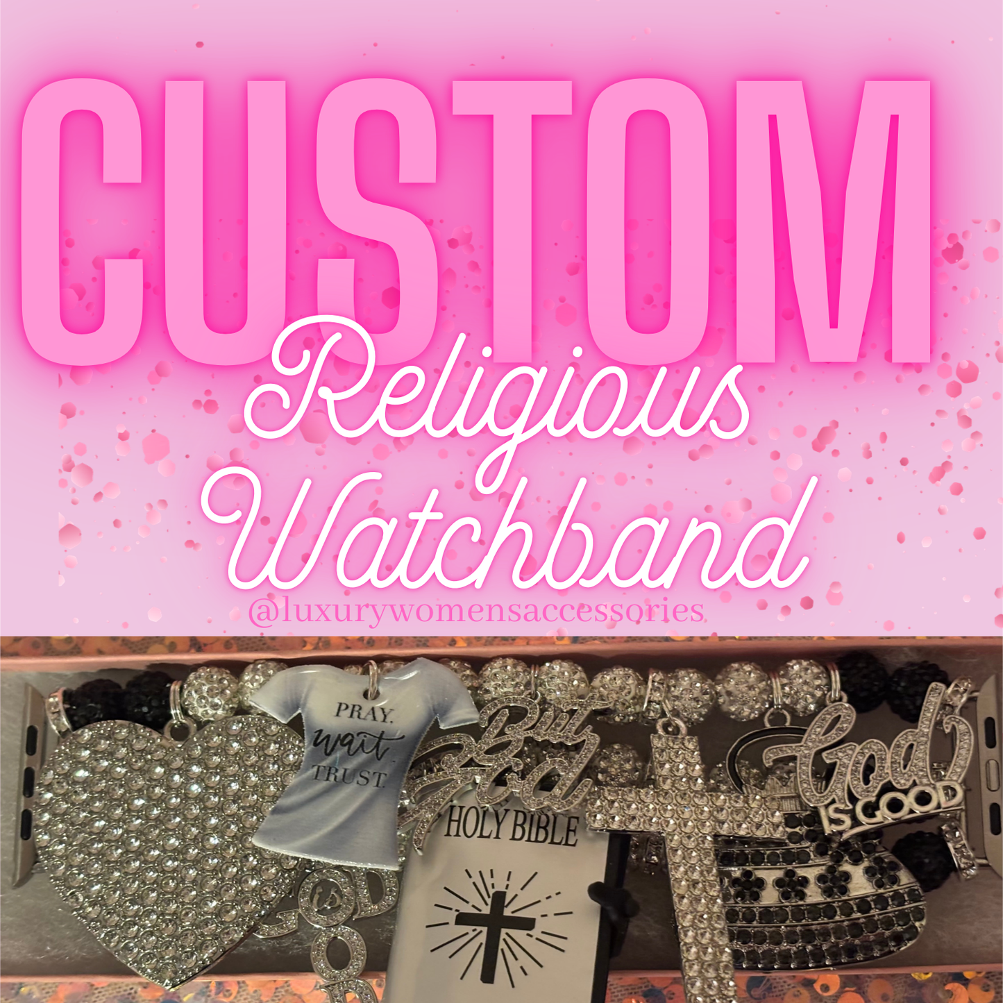 Custom Religious Beaded Watchband(Made To Order)