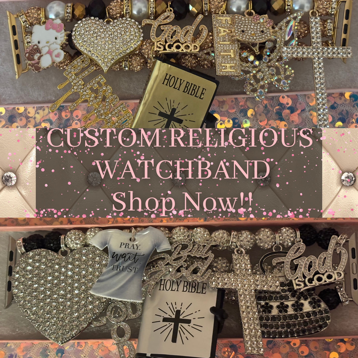 Custom Religious Beaded Watchband(Made To Order)