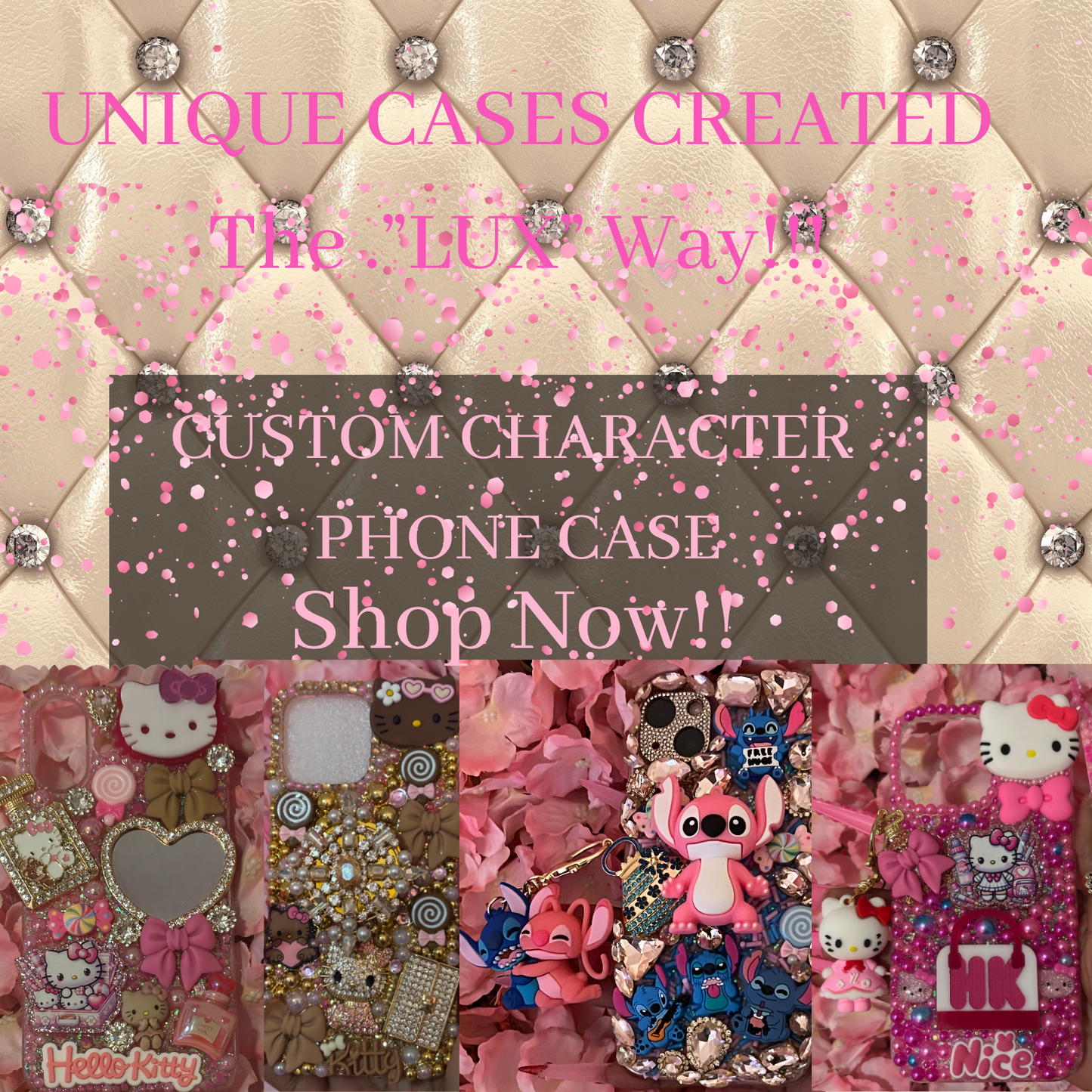 Custom “Bling” Character LUXURY Phone Case(Made To Order)