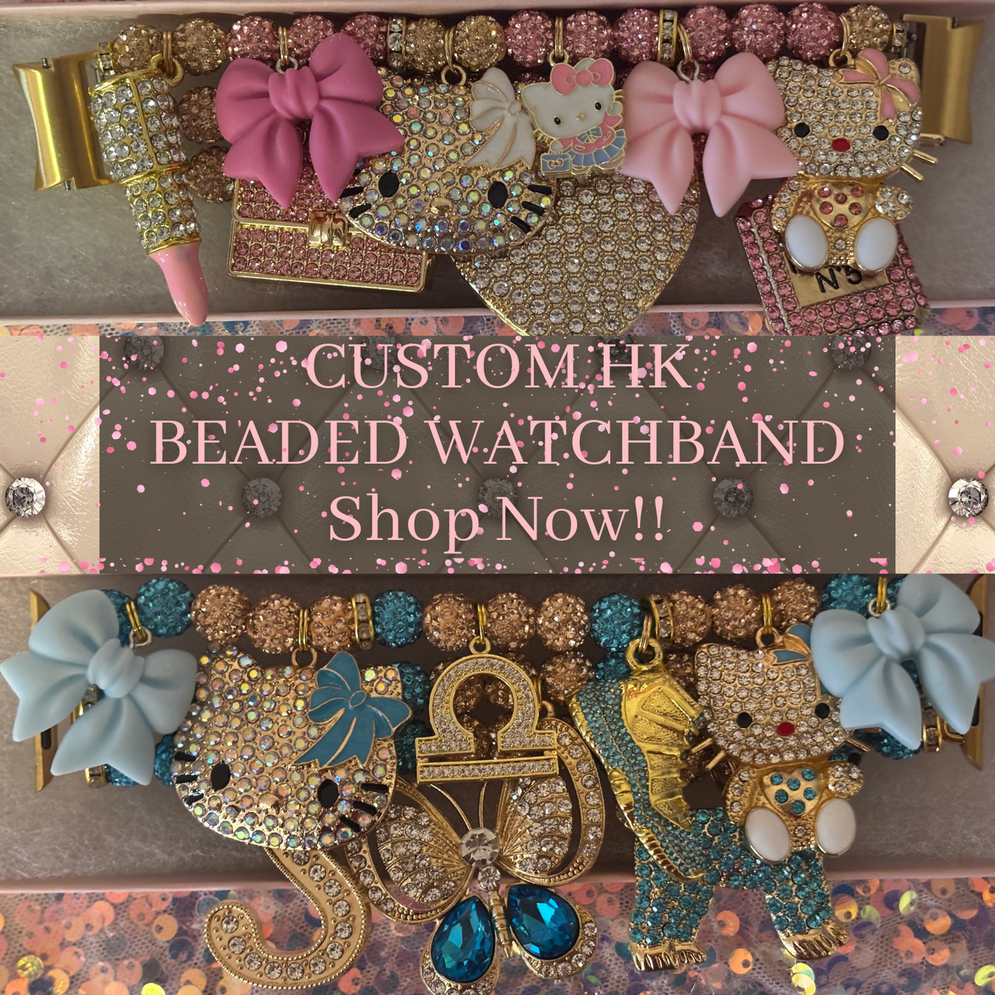Custom “I Love HK” Beaded Watchband(Made To Order)