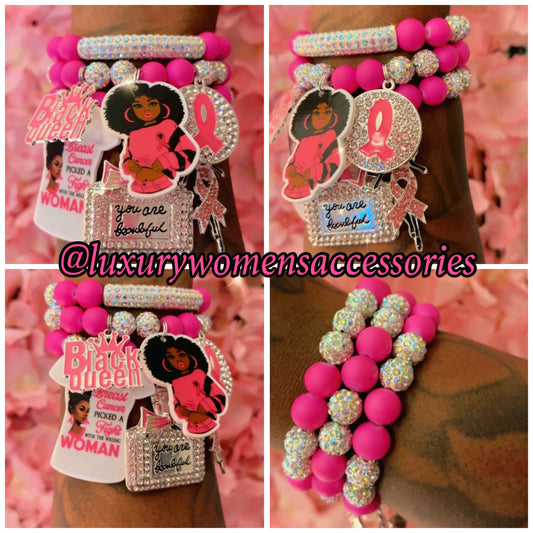 “LUX” Breast Cancer Awareness Bracelet(set of 3)