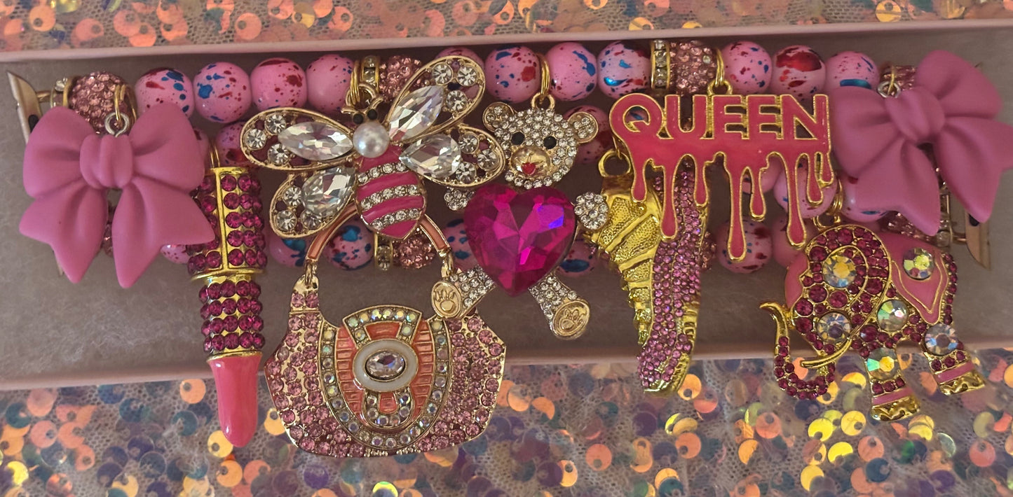 “Pink Passion” Luxurious Beaded Watchband(42/44/45/49MM)