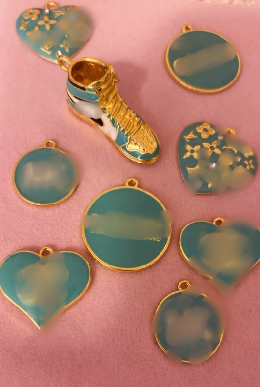 “Luxury” Blue Sneaker Charm Bundle(set of 9)