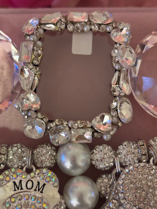 Silver “Luxurious” Bling Apple WatchFace Cover(Made To Order)