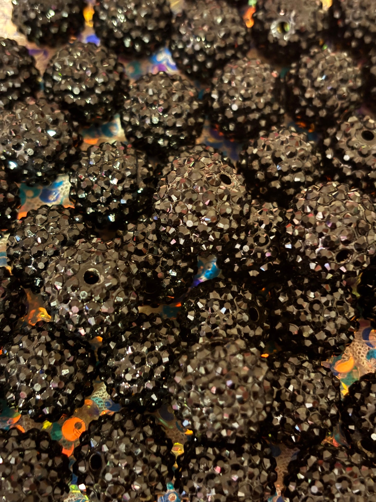 Black 20MM Round Beads(set of 10)