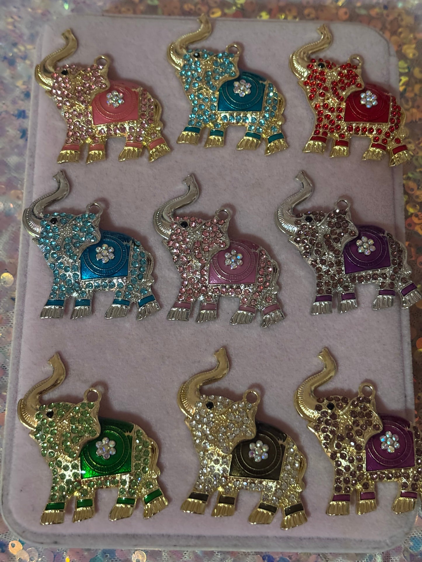 "Bling" Color Elephant Charms(1pc.)