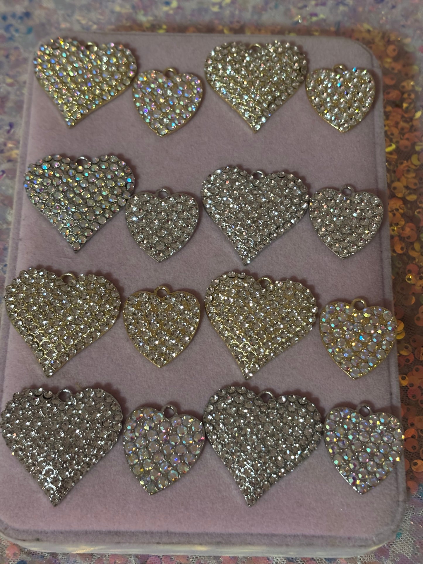 "Bling" Heart Charms2)(1pc.)
