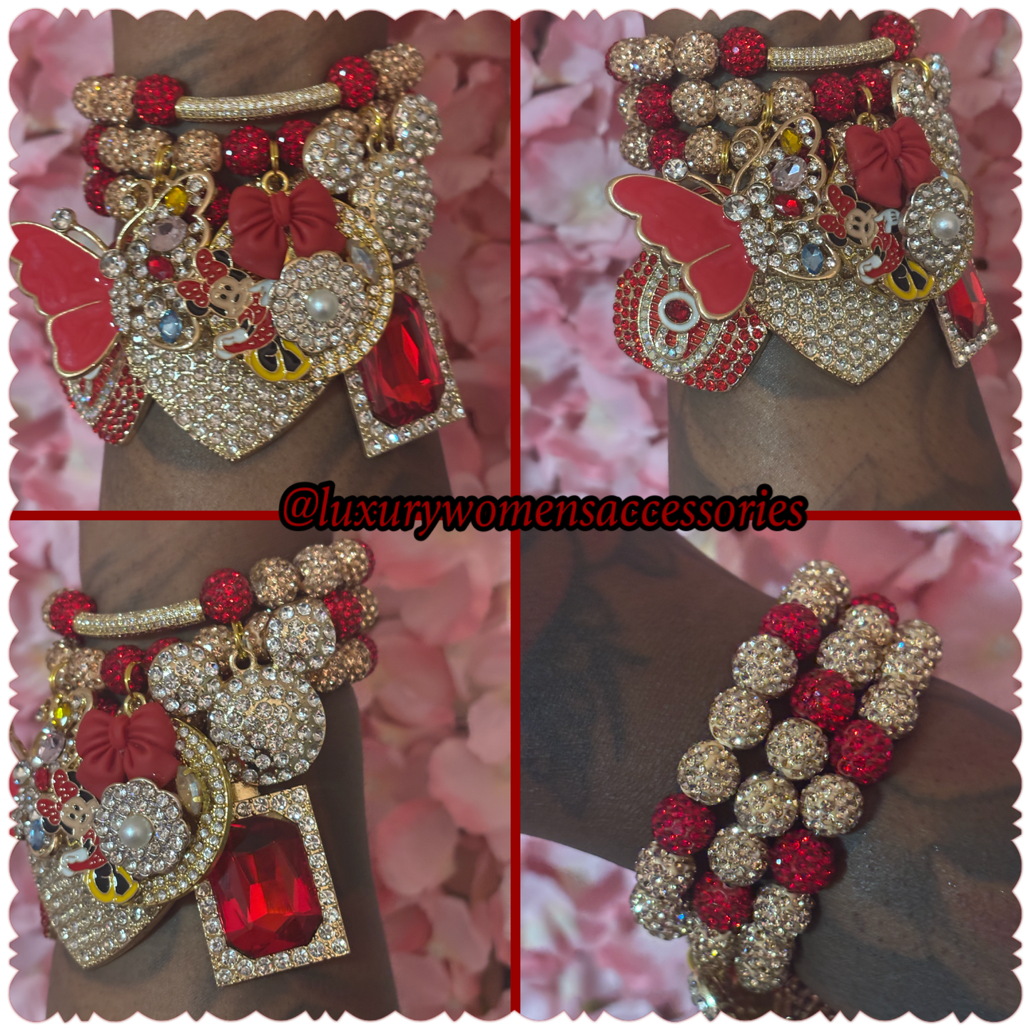“Luxurious” Minnie Beaded Bracelet Set(set of 3)