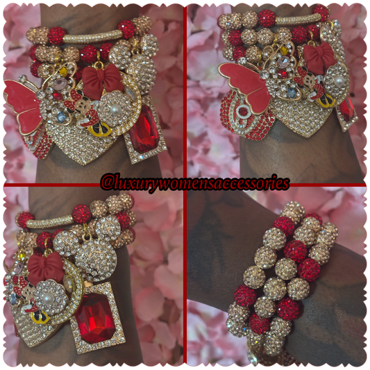 “Luxurious” Minnie Beaded Bracelet Set(set of 3)