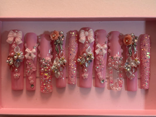 “Pink Passion” Luxury Press-On Nails(Ready To Ship)