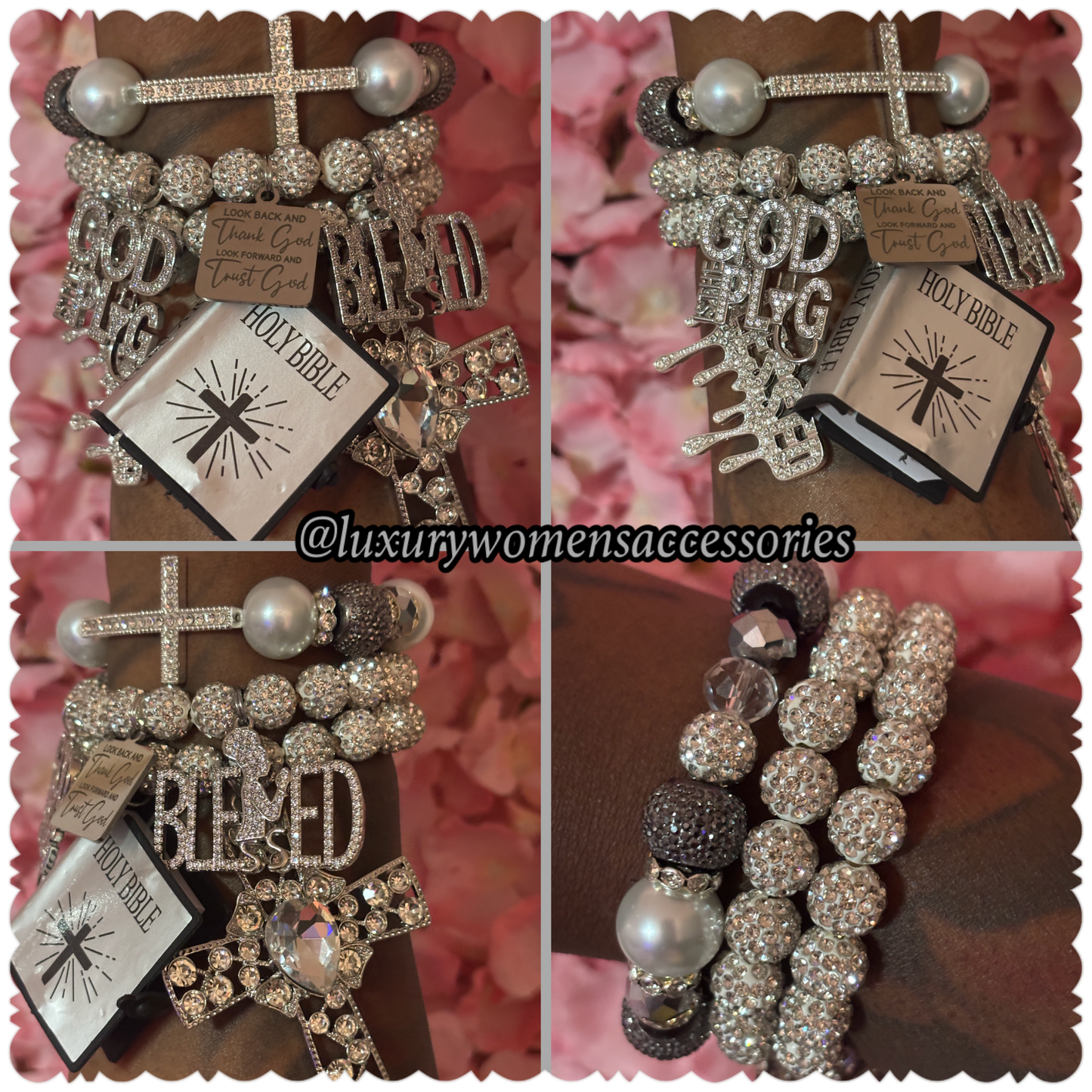 “Restocked” “Luxurious” Silver Pearl Beaded Bracelet(set of 3)