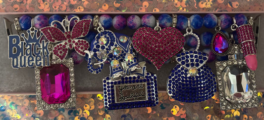 Blue/Pink Splatter Beaded Watchband(42/44/45MM)