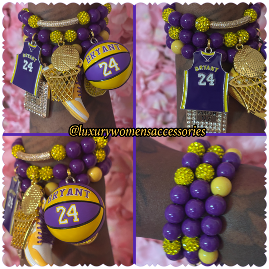 “Lakers” Beaded Bracelet(set of 3)