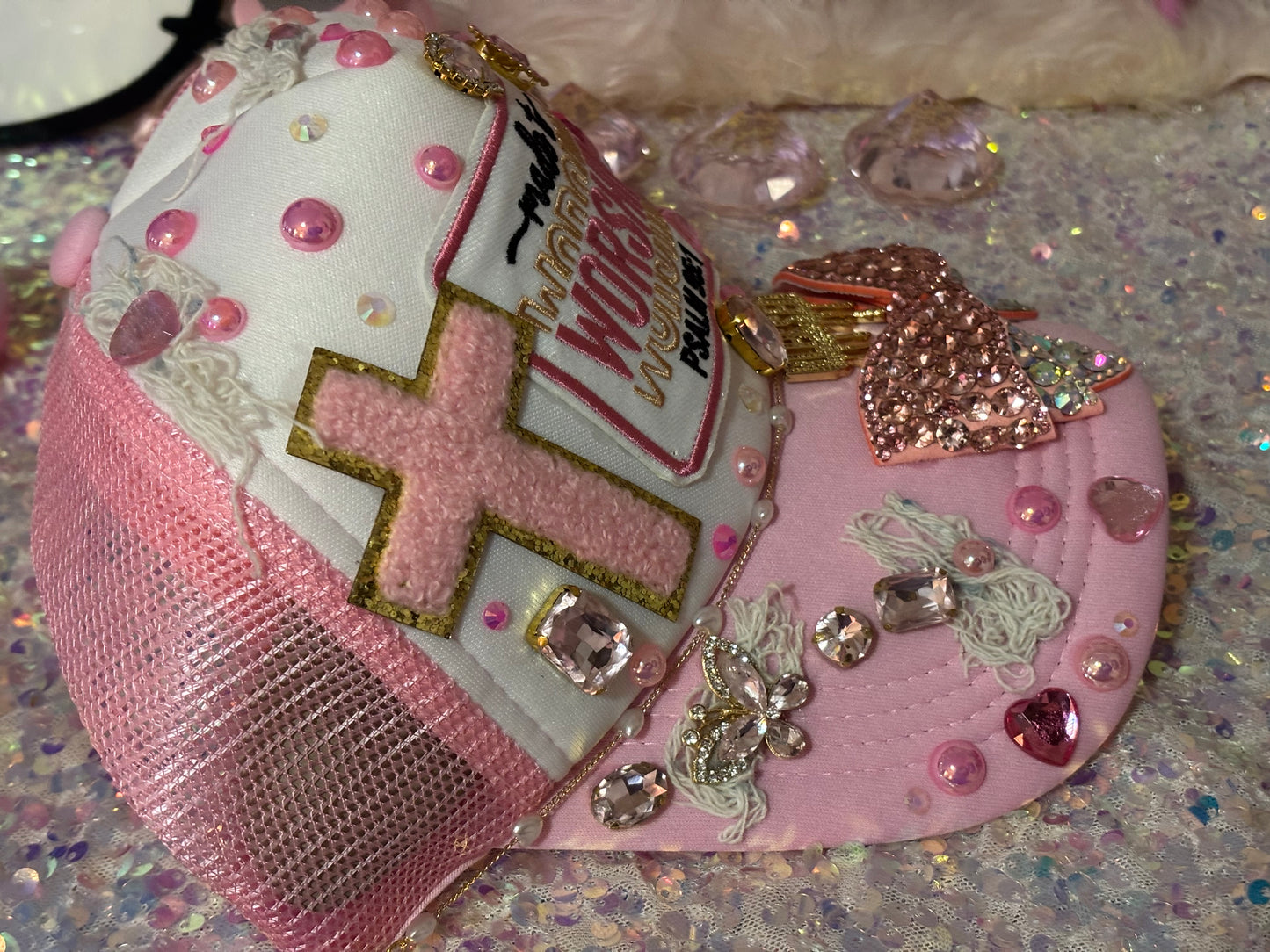 Pink “Made To Worship” “Lux” Cap(Ready To Ship)
