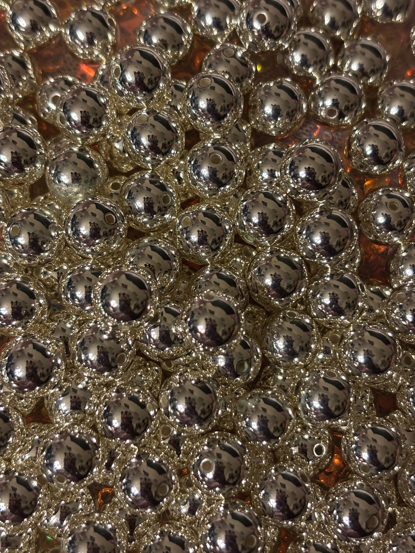 "Shiny" Silver Beads(40ct.)