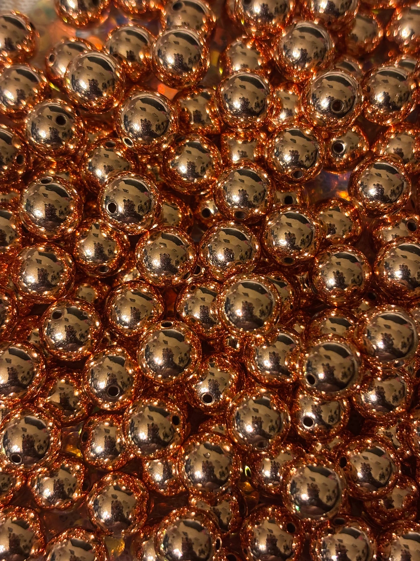 "Shiny" Rose Gold Beads(40ct.)
