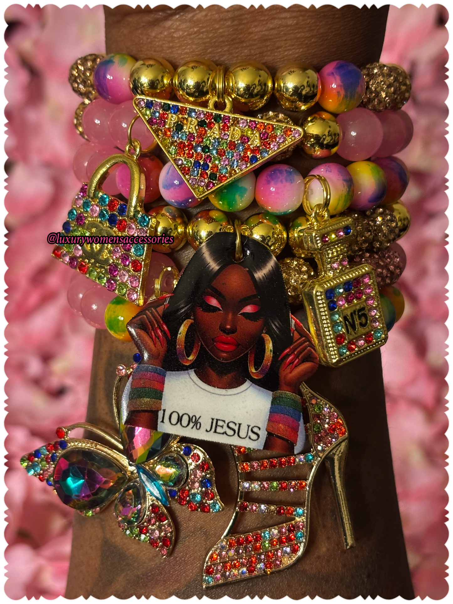 100 % Jesus Beaded Bracelet Set(set of 6)