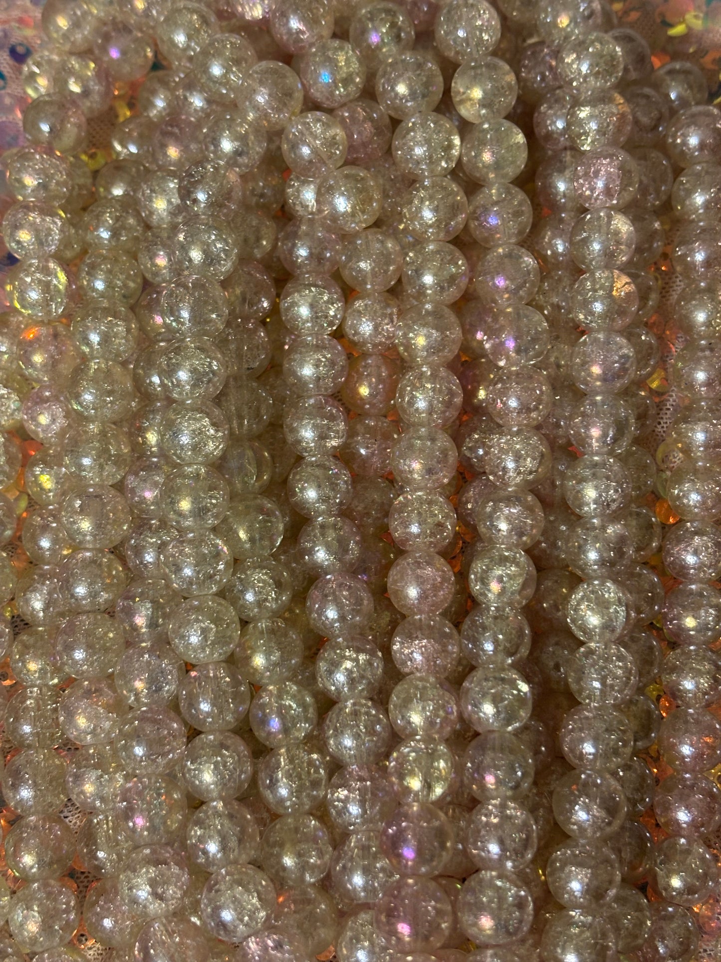 Pink/Clear Sparkly Beads(40ct.)