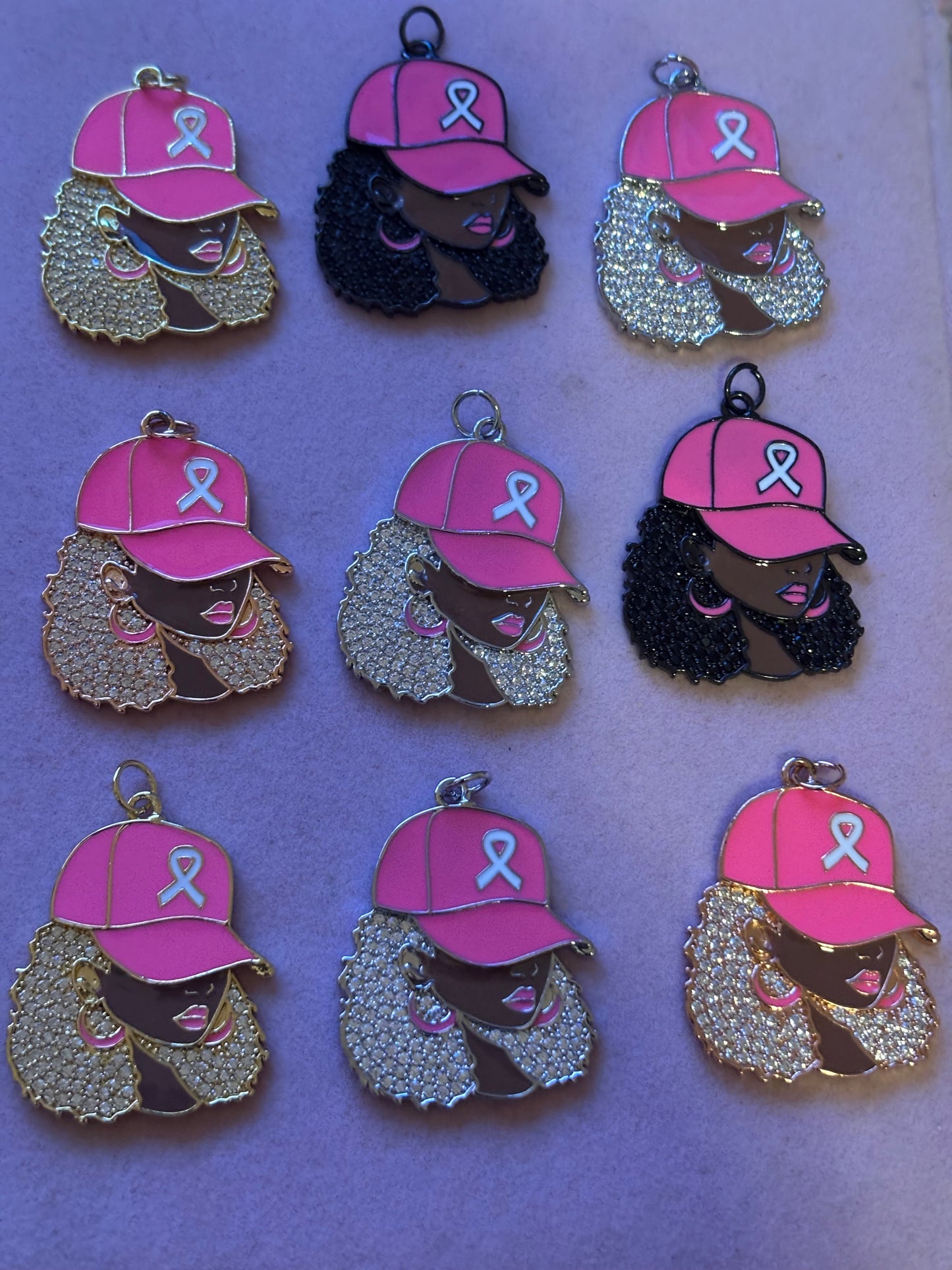 Lady Breast Cancer Awareness Charms(1pc.)