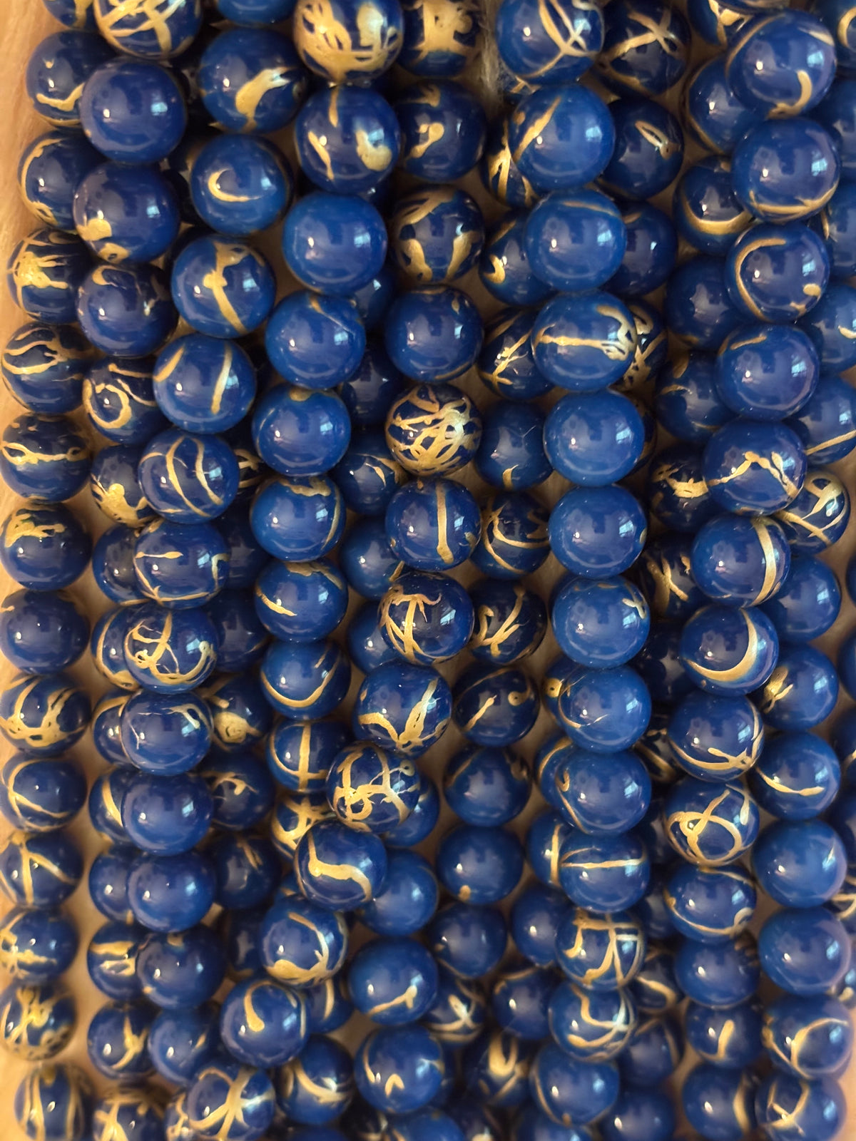 Royal Blue/Gold Beads(40ct.)