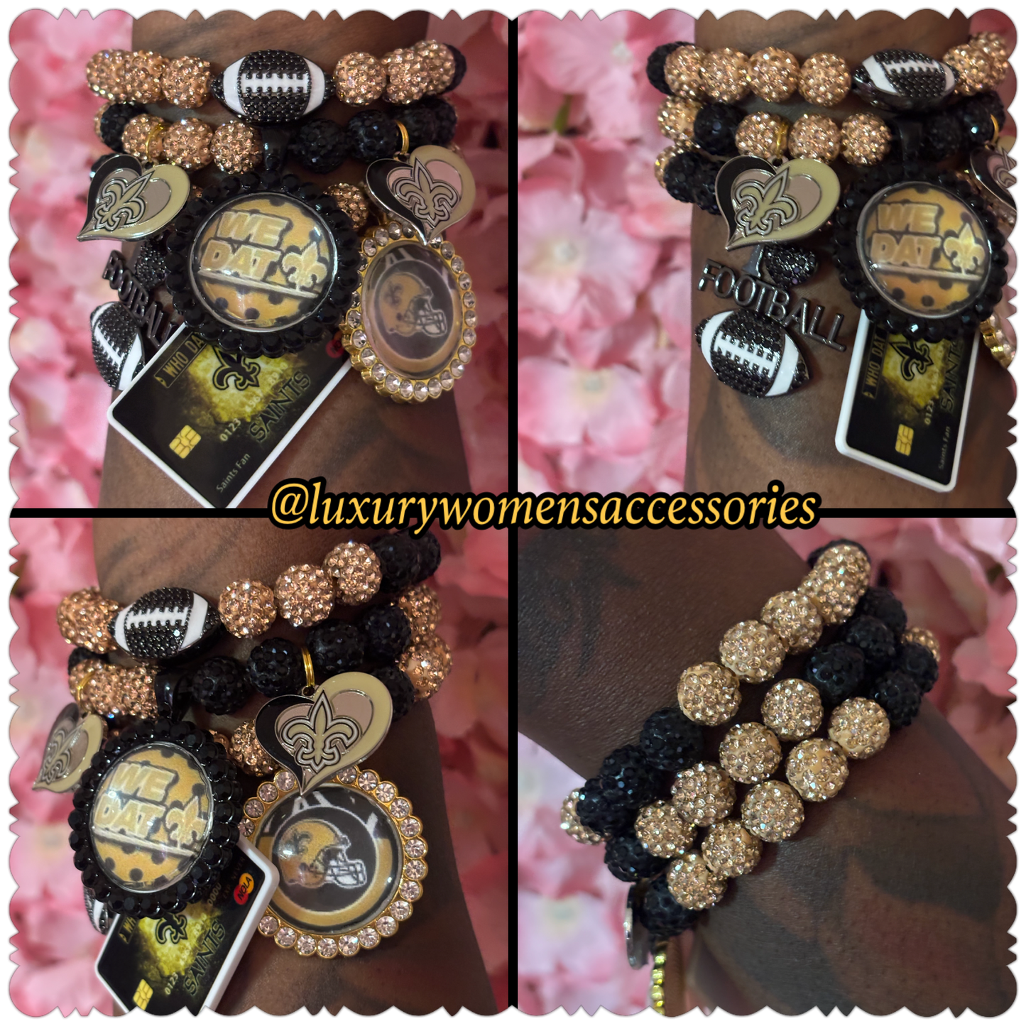 Saints Beaded Bracelet Set(set of 3)