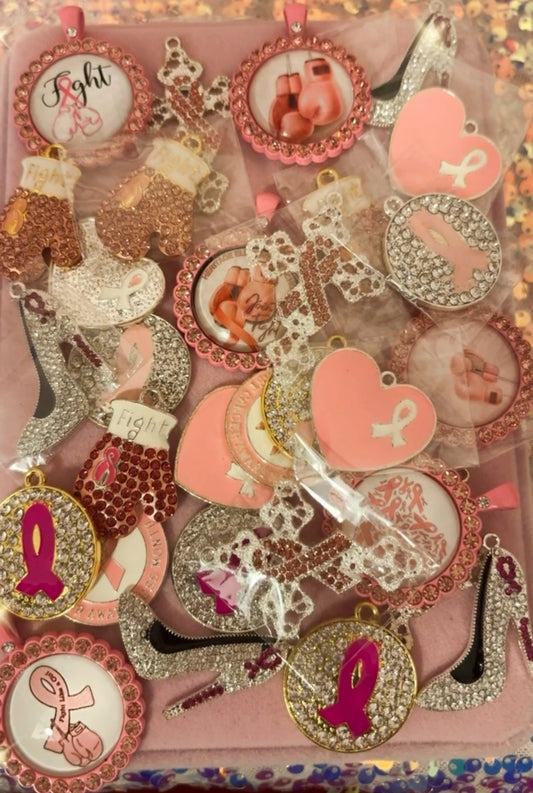 Breast Cancer Awareness Charms(set of 5)
