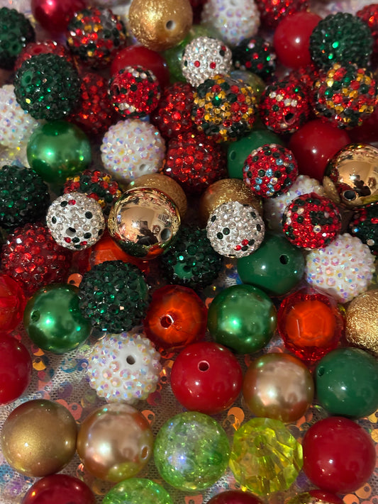 Holiday Rhinestone Bead Mix(set of 10)