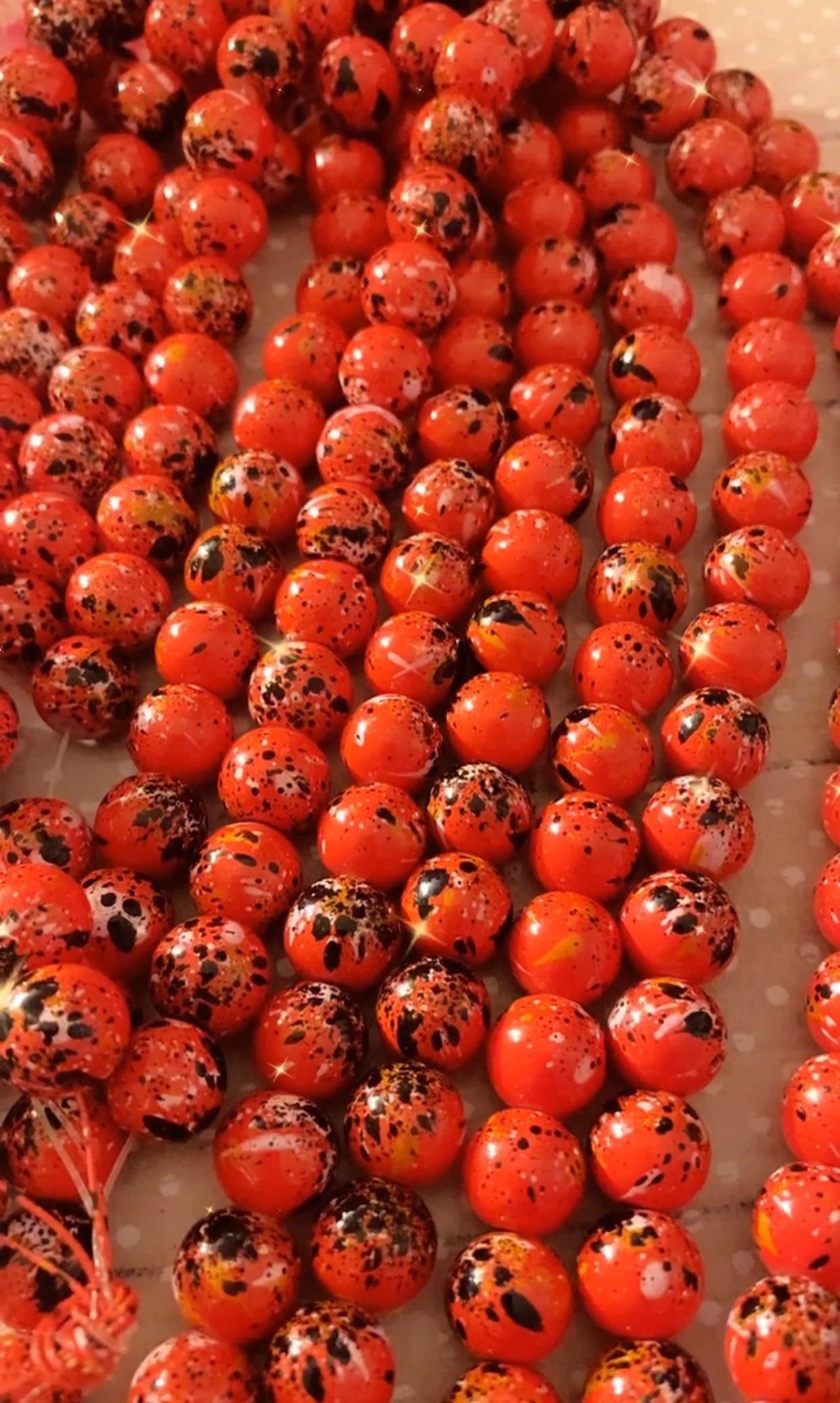 Red Splatter Beads(40ct.)