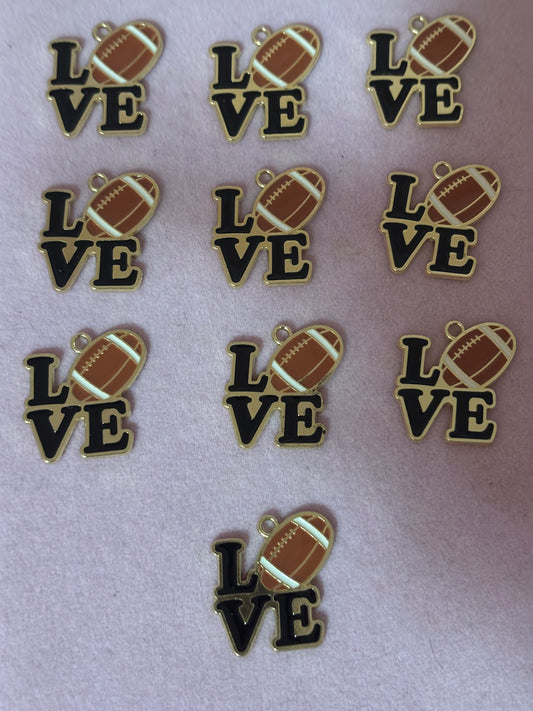 Black/Gold “Love Football” Charms(1pc.)