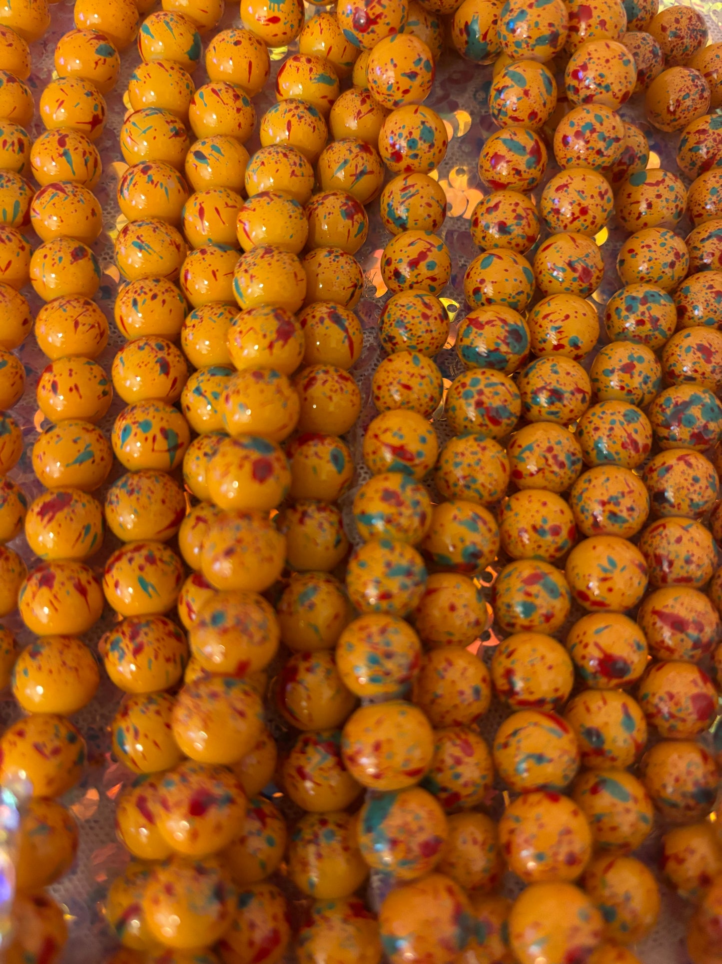 “Orange Splatter” Beads(40ct.)