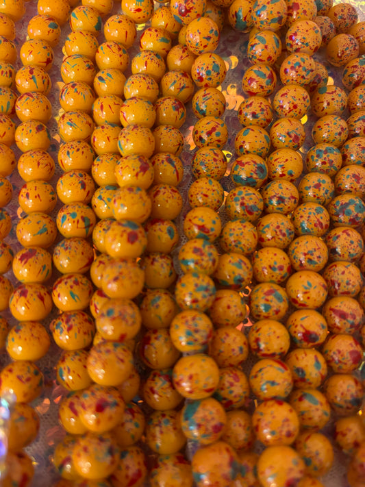 “Orange Splatter” Beads(40ct.)
