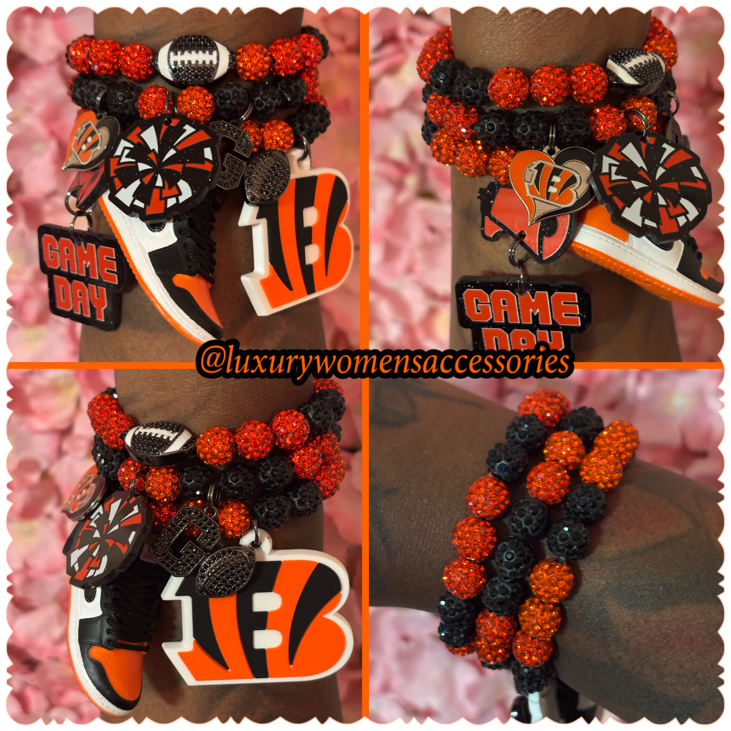 “Love Bengals” Beaded Bracelet Set(set of 3)