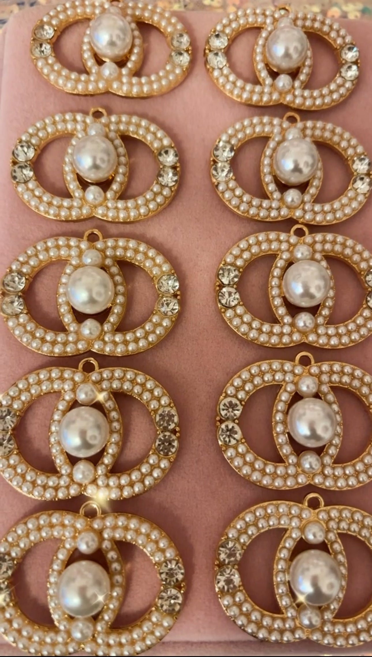 “Bling” Gold/Pearl Charms(1pc.)