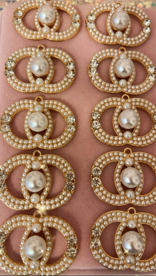 “Bling” Gold/Pearl Charms(1pc.)