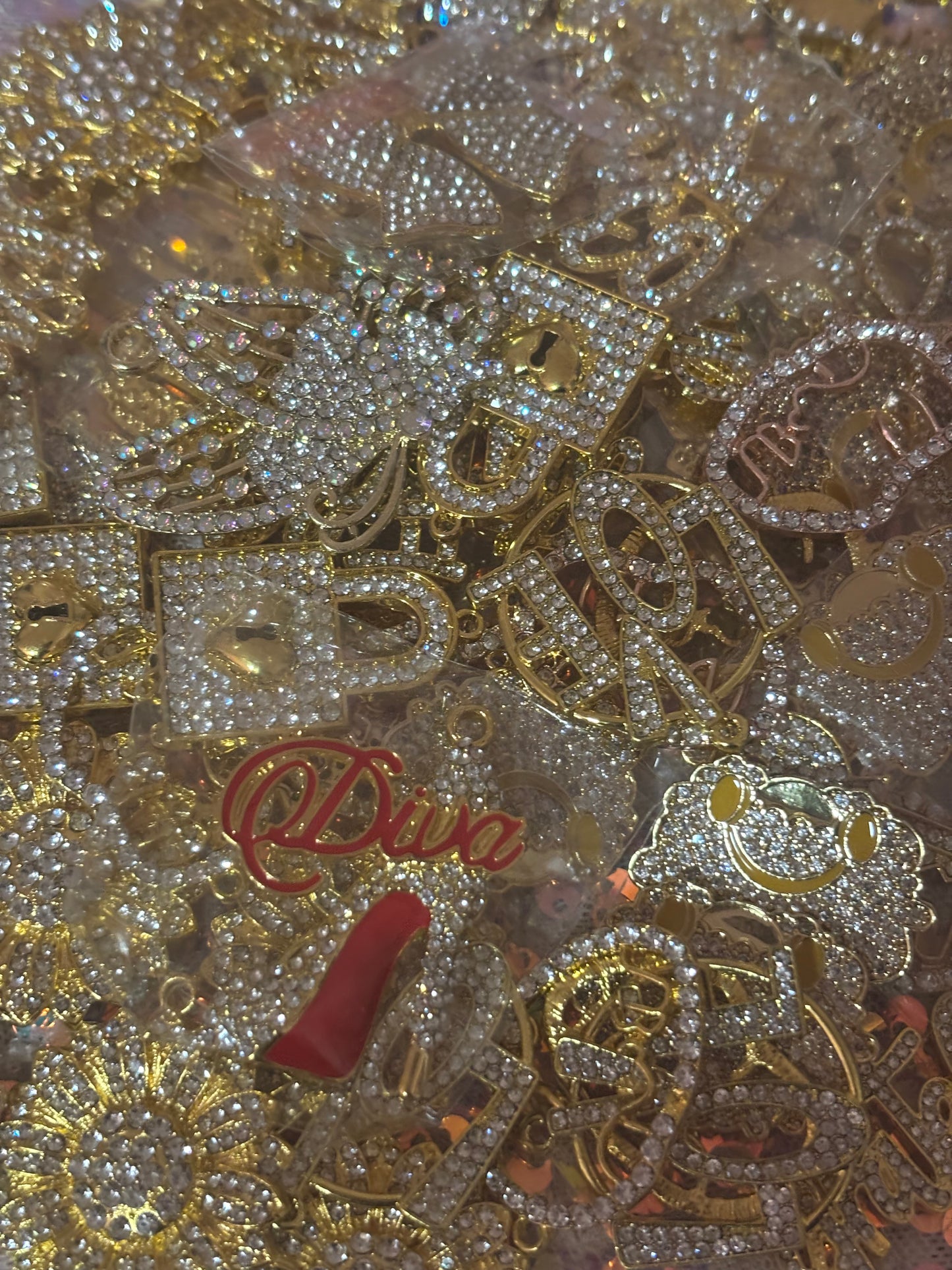 "New" Gold Bling Charm Mix(set of 10)