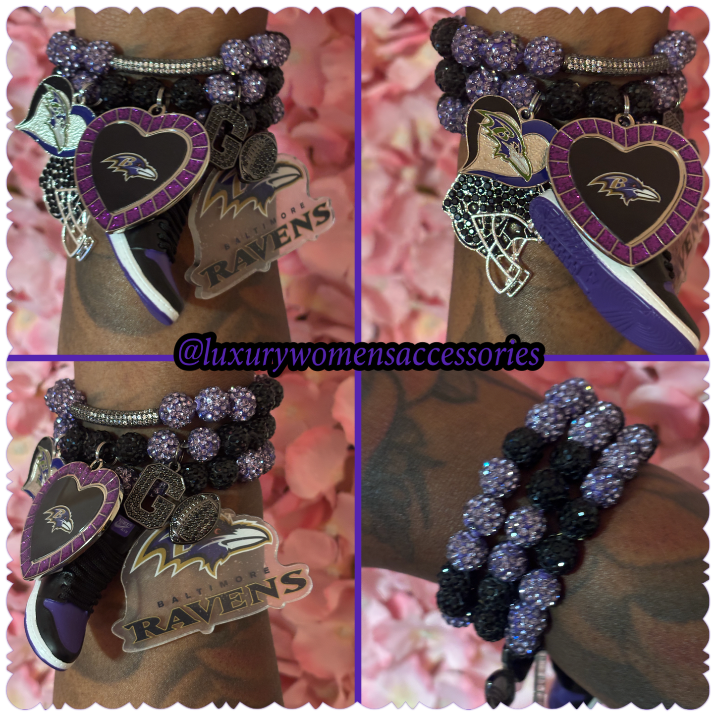 "Ravens" Beaded Bracelet Set(set of 3)