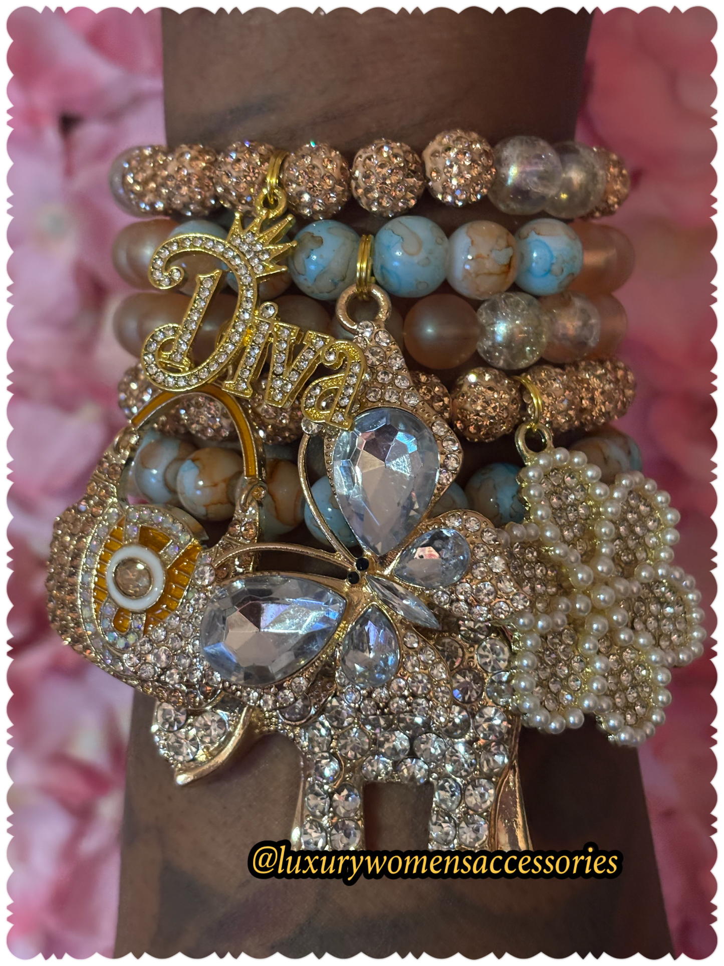 "Luxurious" "Fall" Beaded Bracelet Stack(set of 5)