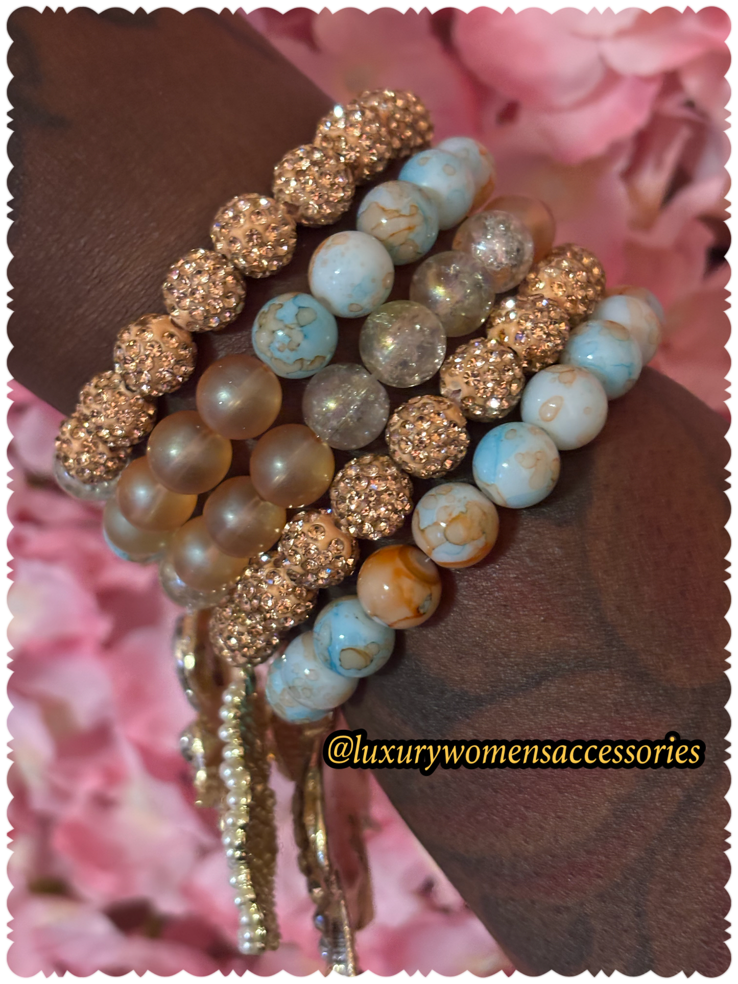 "Luxurious" "Fall" Beaded Bracelet Stack(set of 5)