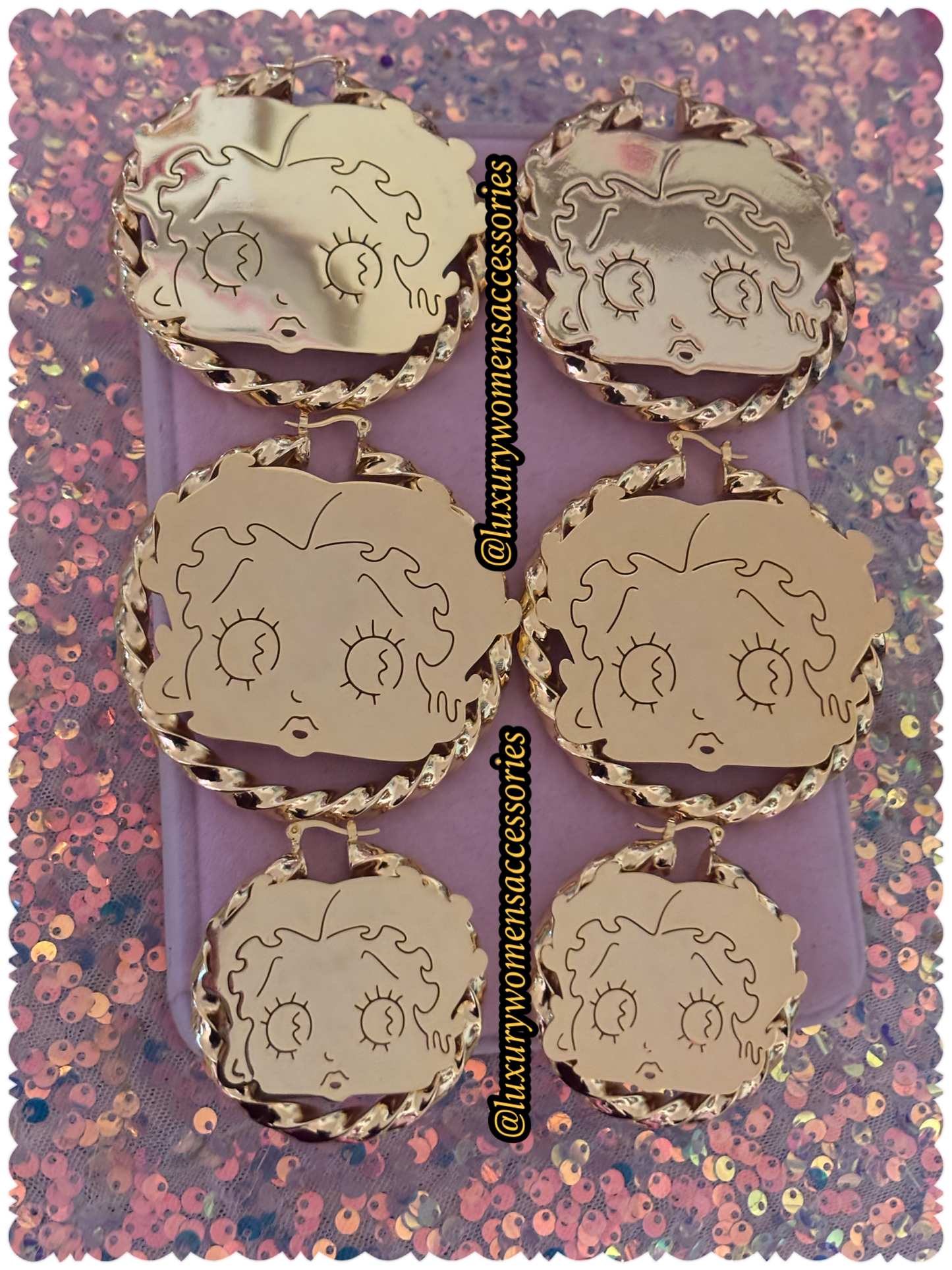 Gold "Betty" Hoop Earrings(Ready To Ship)