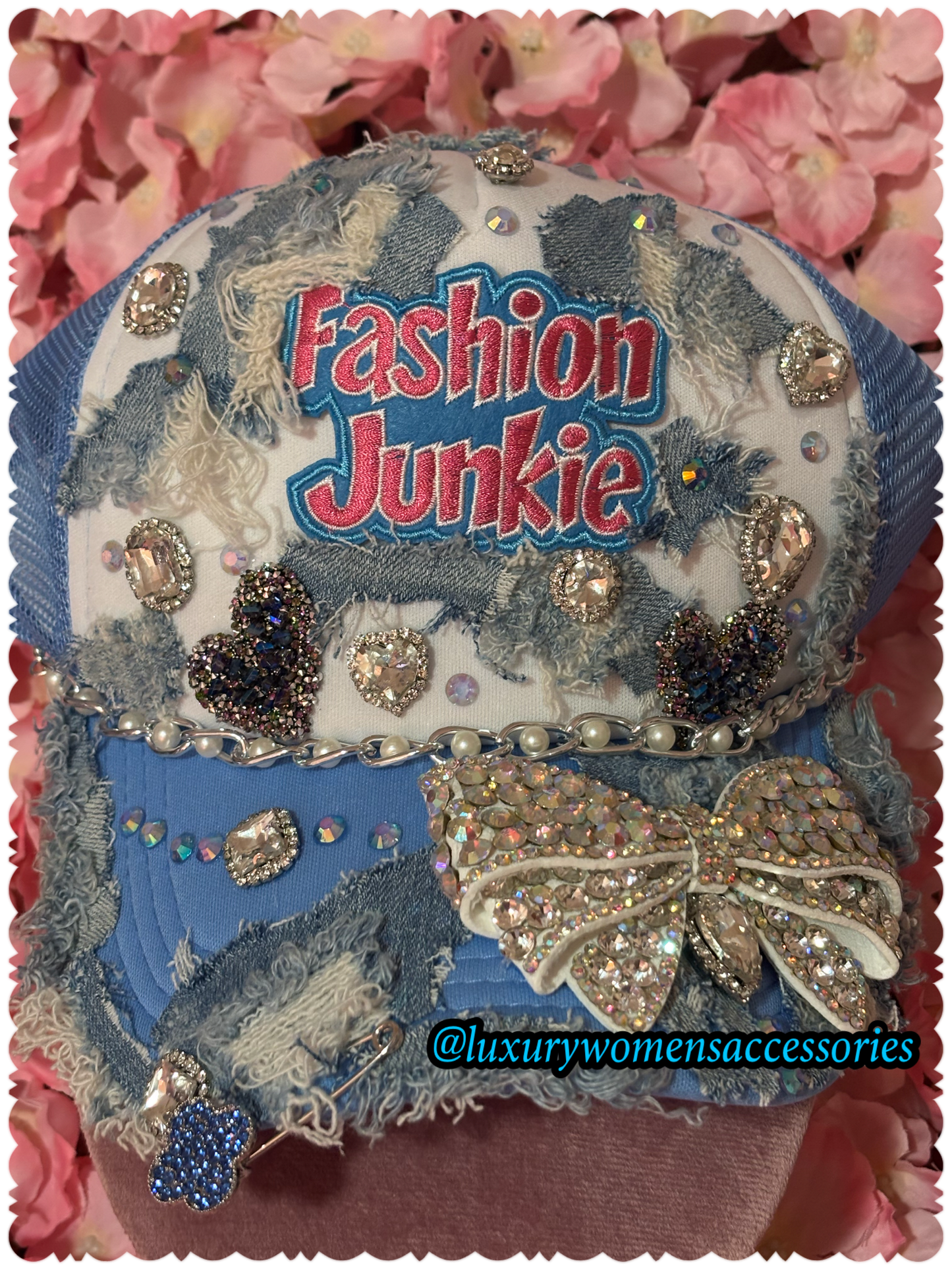"Restocked" Blue “Fashion Junkie” “Lux” Cap(Ready To Ship)