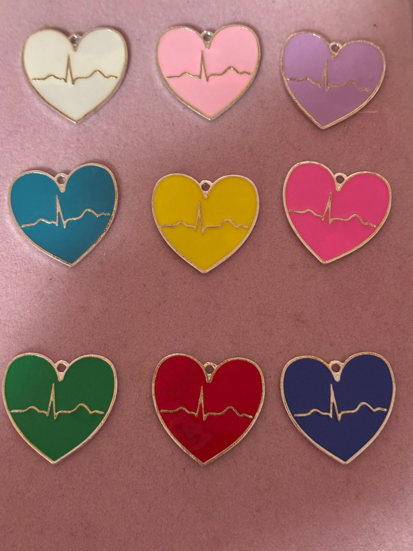 Color Heart Medical Charms(1pc.)
