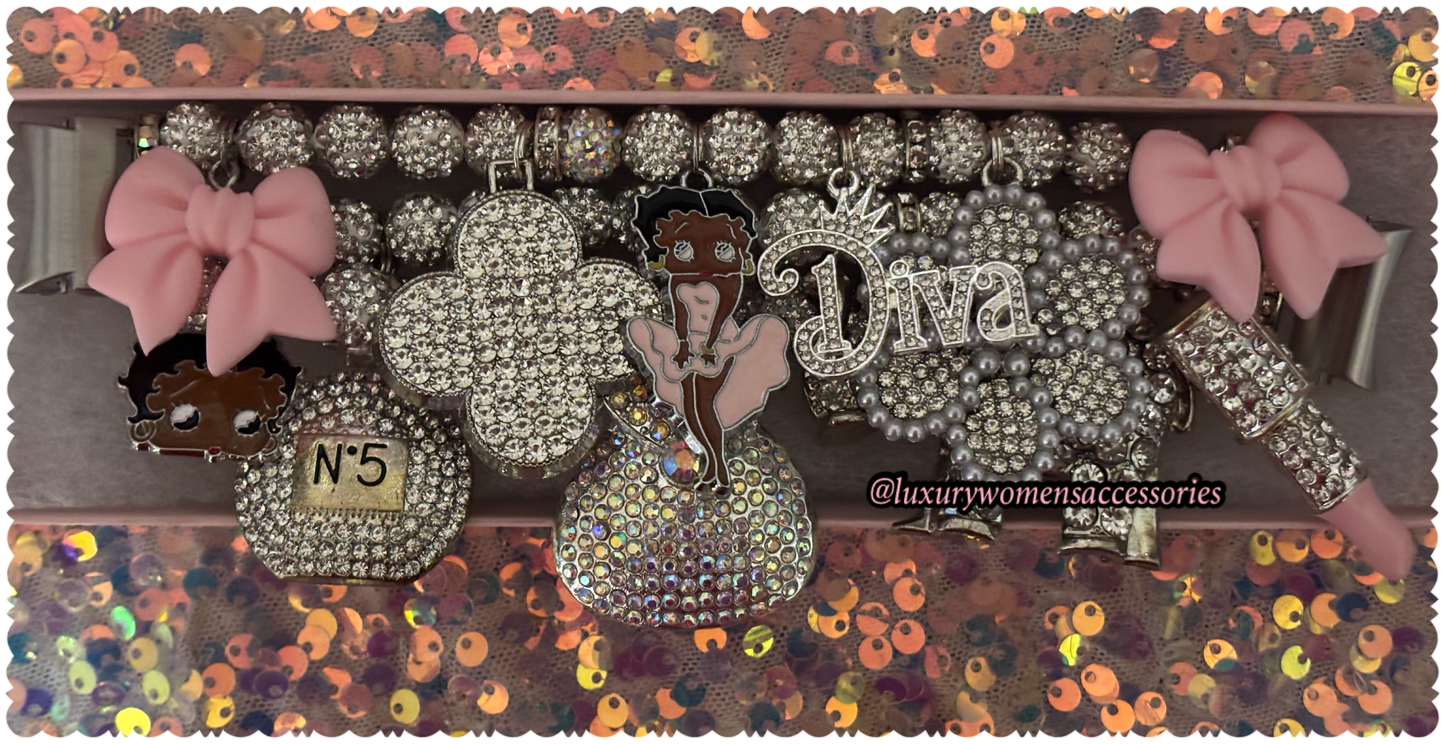 “Bling” Silver “Betty” Beaded Watchband(Samsung)