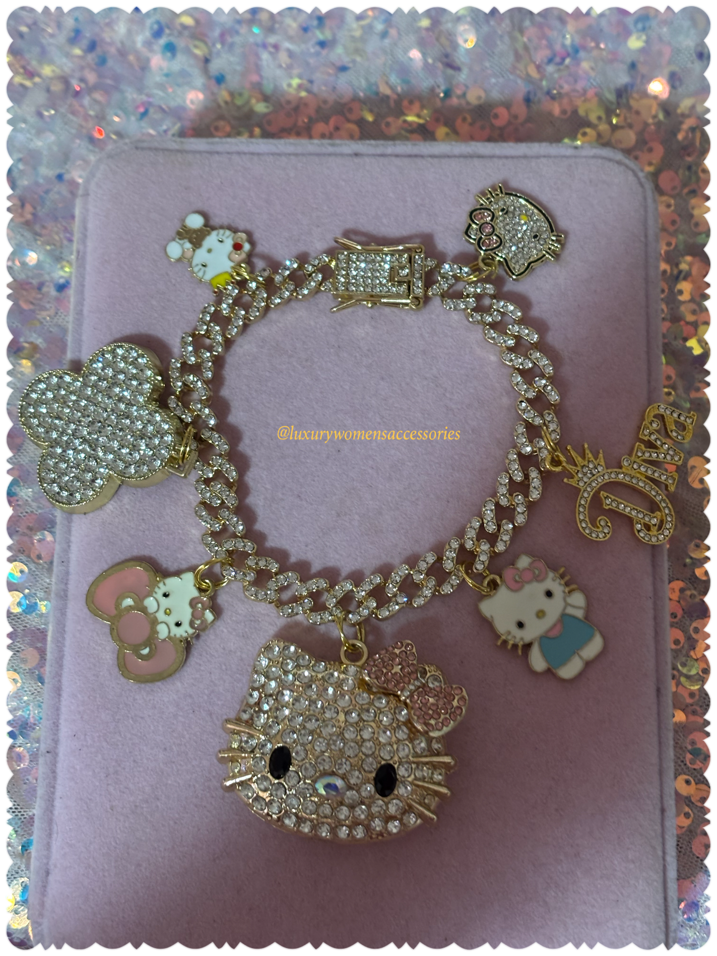 "Luxurious" "HK" Gold Bling Anklet(10inches)(Made To Order)